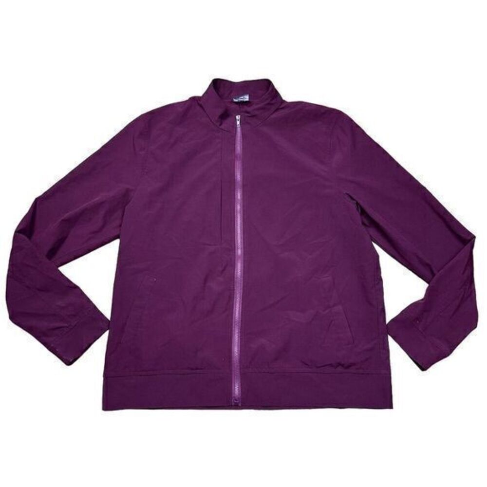 Grand Running Club GRC Marco Men's Large Burgundy Ripstop Full Zip Jacket Purple
